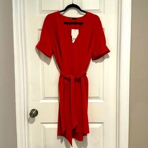 Zara Orange Short Sleeve Dress